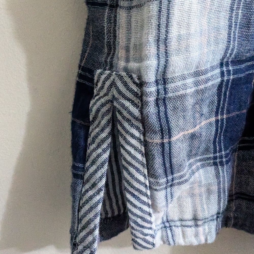 Cotton gauze plaid airy button down tunic shirt size s - Picture 8 of 12